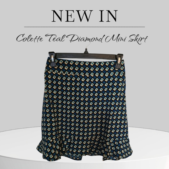 Teal Diamond Mini Skirt Band Of Gypsies NWT - Picture 1 of 7
